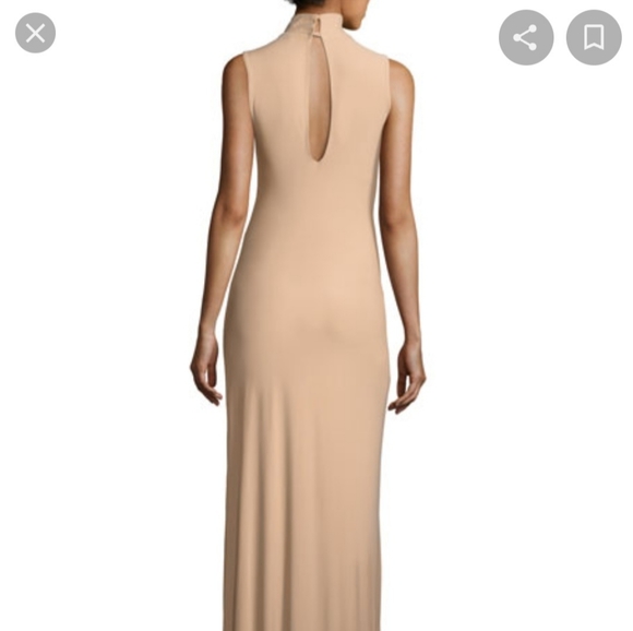 Lurelly "Issy" evening column gown. Mock turtleneck. Sleeveless. Keyhole back - Picture 2 of 6